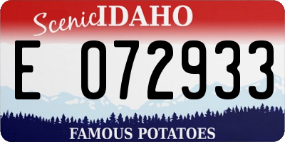 ID license plate E072933