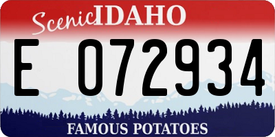 ID license plate E072934