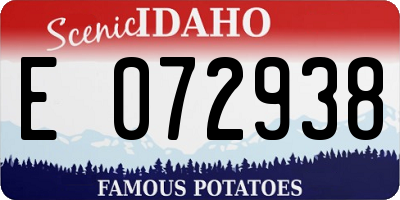 ID license plate E072938