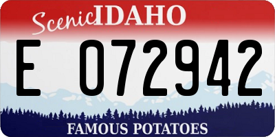 ID license plate E072942
