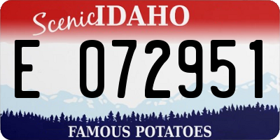 ID license plate E072951
