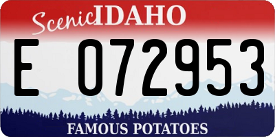 ID license plate E072953