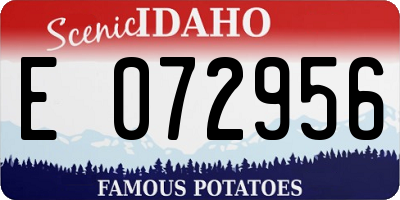 ID license plate E072956