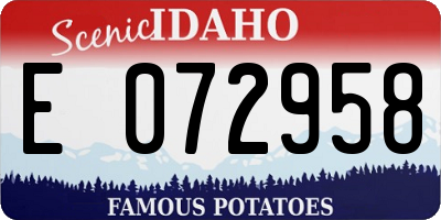 ID license plate E072958
