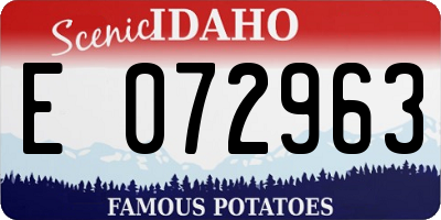 ID license plate E072963