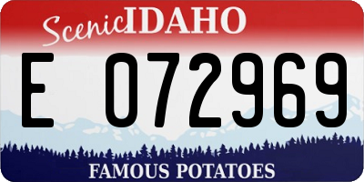 ID license plate E072969