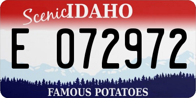 ID license plate E072972