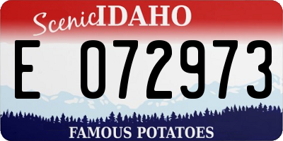 ID license plate E072973