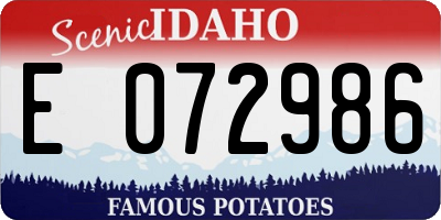 ID license plate E072986