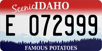 ID license plate E072999