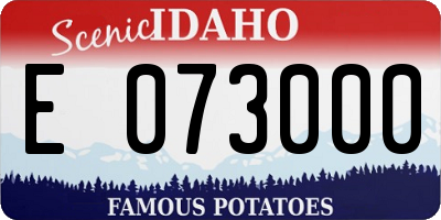 ID license plate E073000