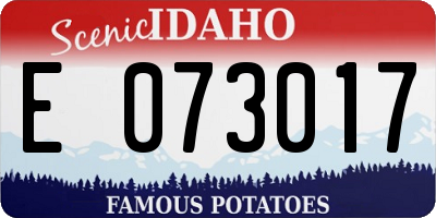 ID license plate E073017
