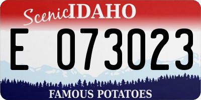 ID license plate E073023
