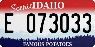 ID license plate E073033