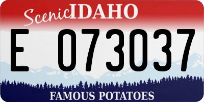 ID license plate E073037