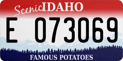 ID license plate E073069