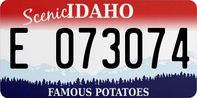 ID license plate E073074