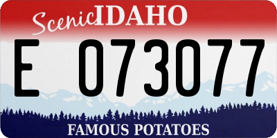 ID license plate E073077