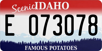 ID license plate E073078