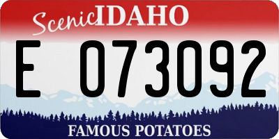 ID license plate E073092