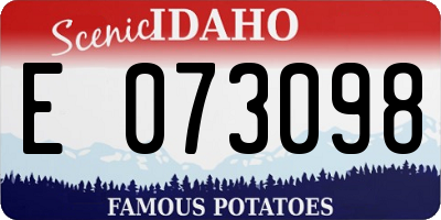 ID license plate E073098