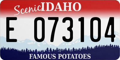 ID license plate E073104