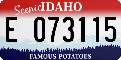 ID license plate E073115