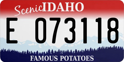 ID license plate E073118