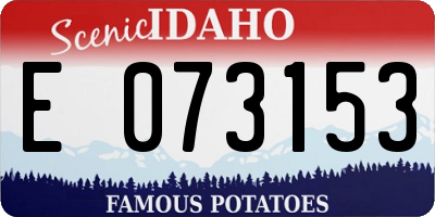 ID license plate E073153