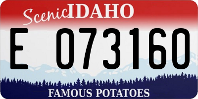ID license plate E073160