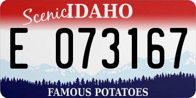 ID license plate E073167