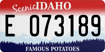 ID license plate E073189