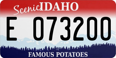 ID license plate E073200