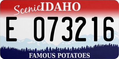 ID license plate E073216