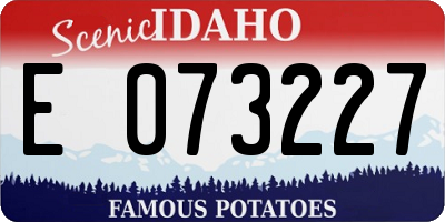 ID license plate E073227