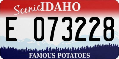 ID license plate E073228
