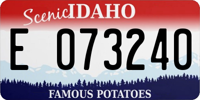 ID license plate E073240