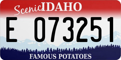 ID license plate E073251
