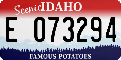 ID license plate E073294