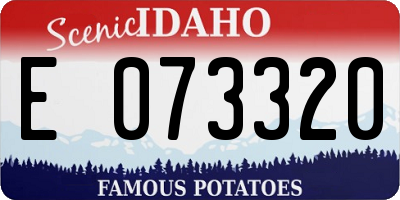 ID license plate E073320