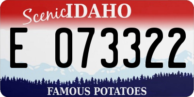 ID license plate E073322