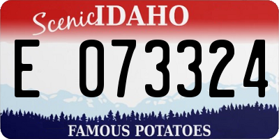 ID license plate E073324