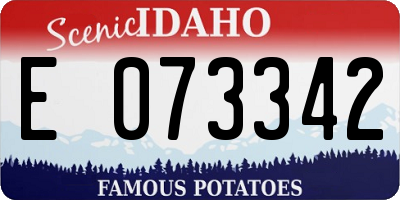 ID license plate E073342