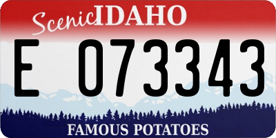 ID license plate E073343