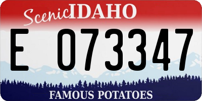 ID license plate E073347