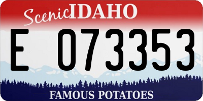 ID license plate E073353