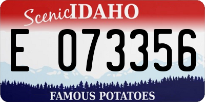 ID license plate E073356