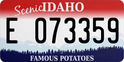 ID license plate E073359