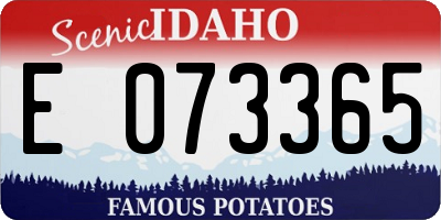 ID license plate E073365