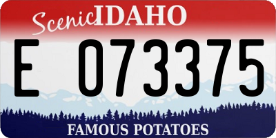ID license plate E073375